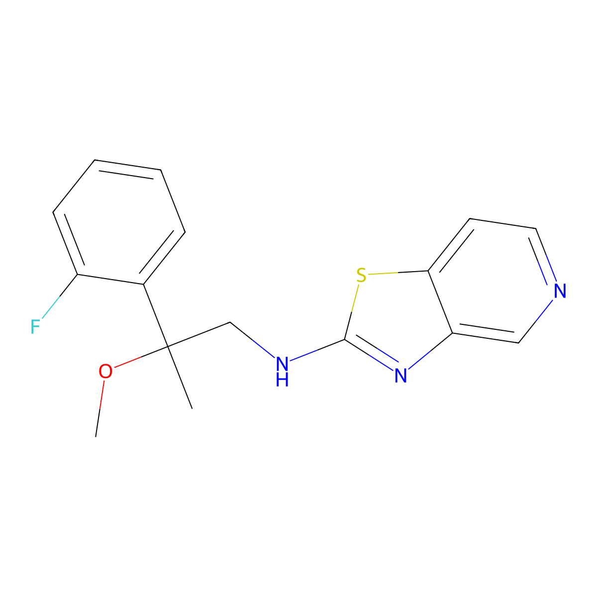 N-[2-(2-fluorophenyl)-2-methoxypropyl]-[1,3]thiazolo[4,5-c]pyridin-2-amine molecular structure, CAS 2640976-85-6