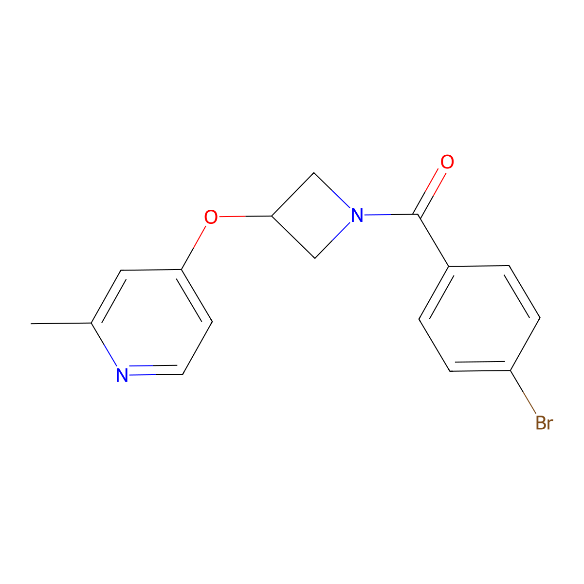 4-{[1-(4-Bromobenzoyl)azetidin-3-yl]oxy}-2-methylpyridine molecular structure, CAS 2640976-99-2