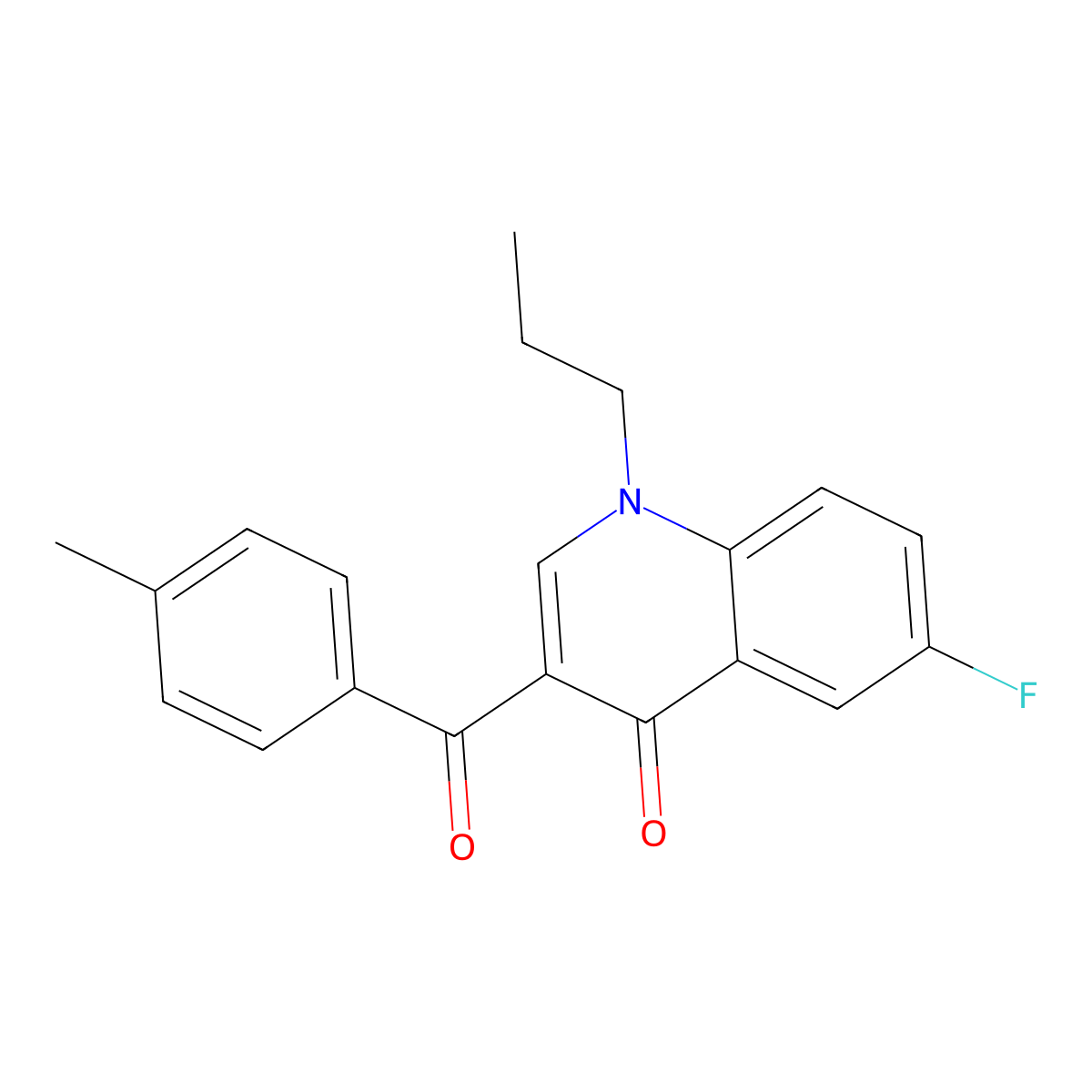 6-Fluoro-3-(4-methylbenzoyl)-1-propyl-1,4-dihydroquinolin-4-one molecular structure, CAS 2640977-29-1