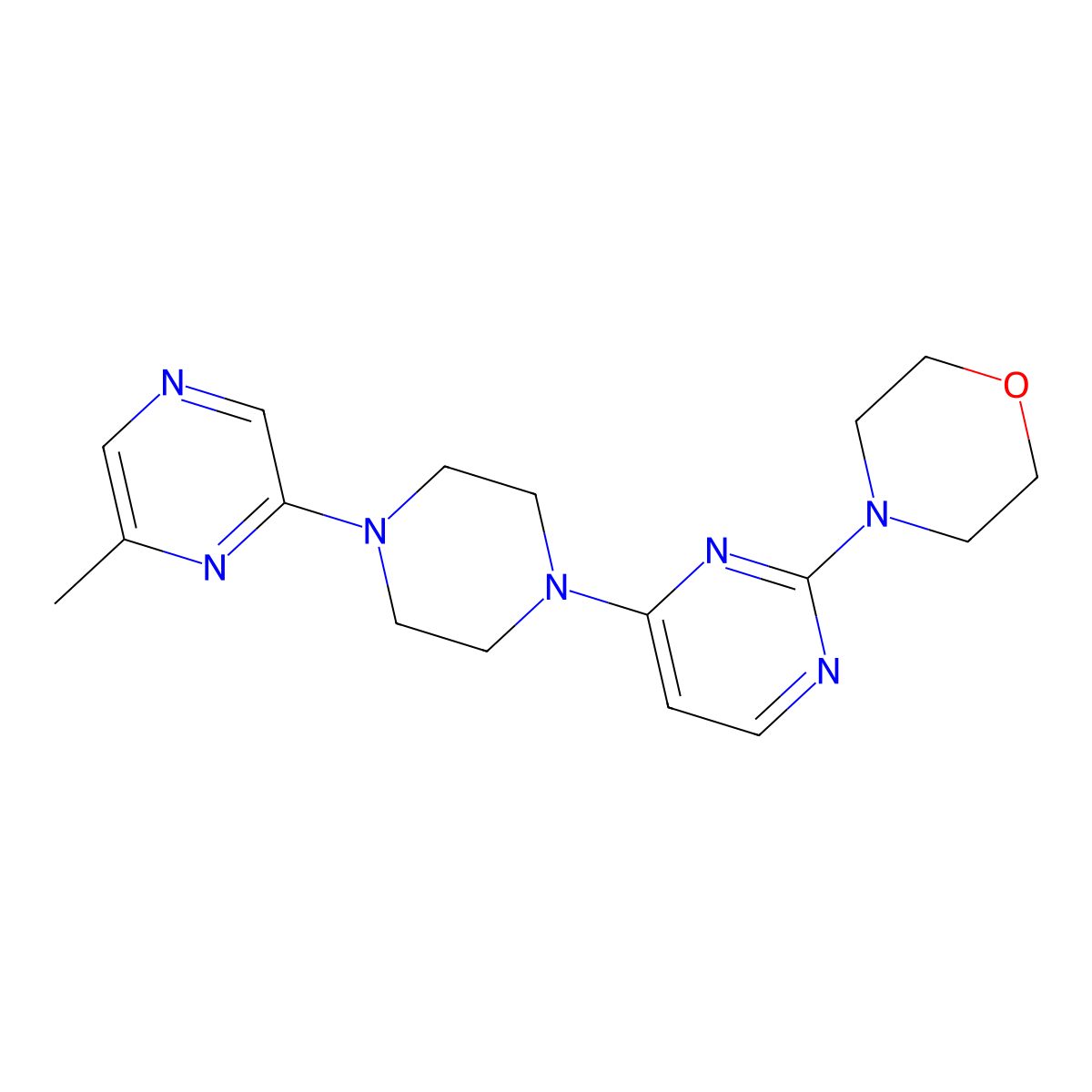 4-{4-[4-(6-Methylpyrazin-2-yl)piperazin-1-yl]pyrimidin-2-yl}morpholine molecular structure, CAS 2640977-30-4