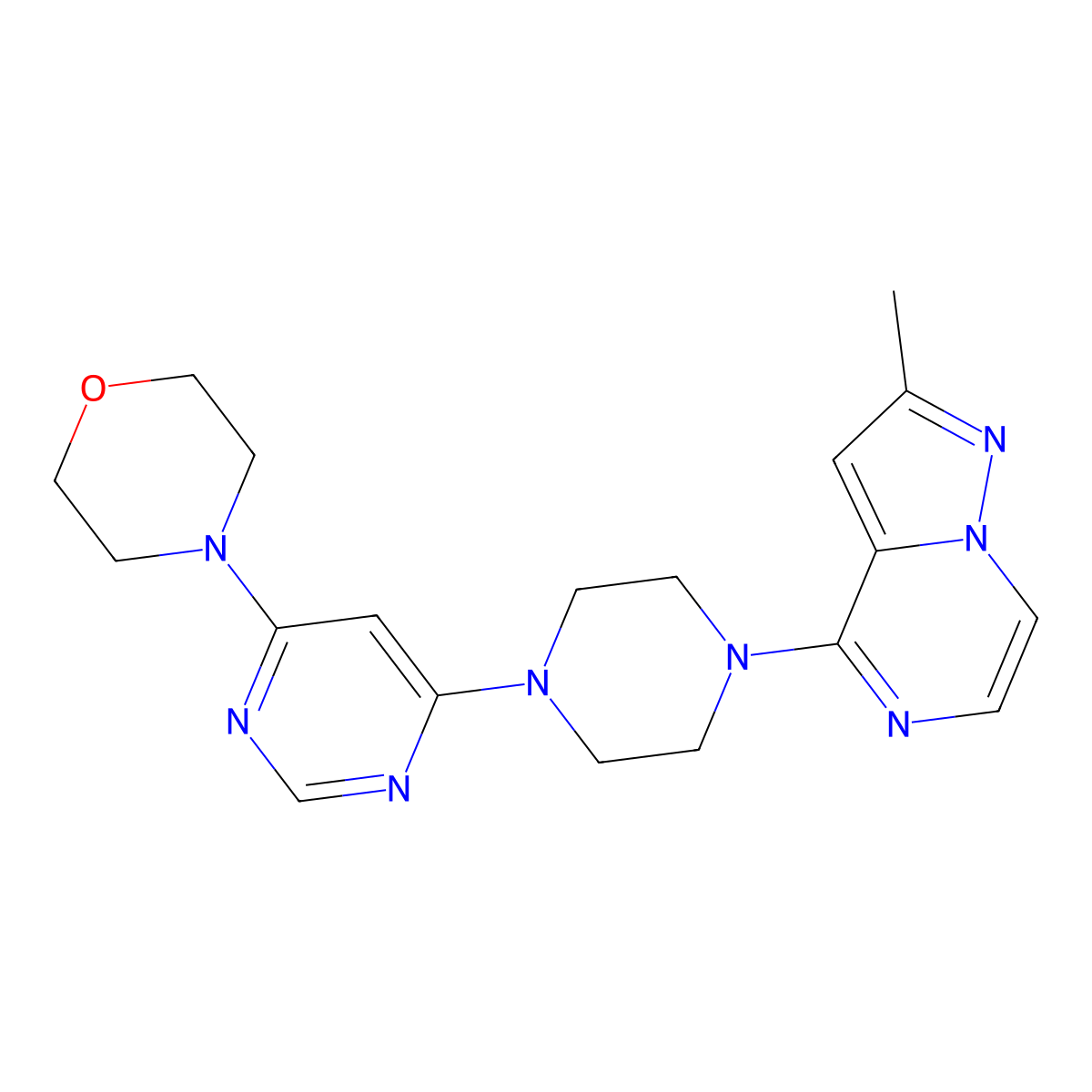 4-[6-(4-{2-Methylpyrazolo[1,5-a]pyrazin-4-yl}piperazin-1-yl)pyrimidin-4-yl]morpholine molecular structure, CAS 2640977-31-5