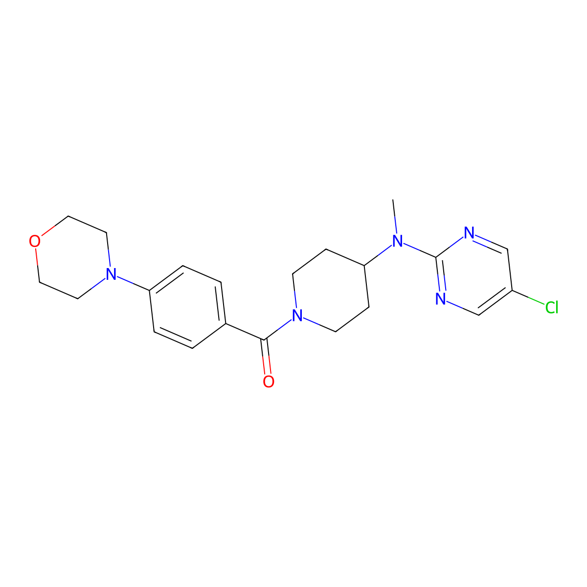 5-chloro-N-methyl-N-{1-[4-(morpholin-4-yl)benzoyl]piperidin-4-yl}pyrimidin-2-amine molecular structure, CAS 2640977-39-3