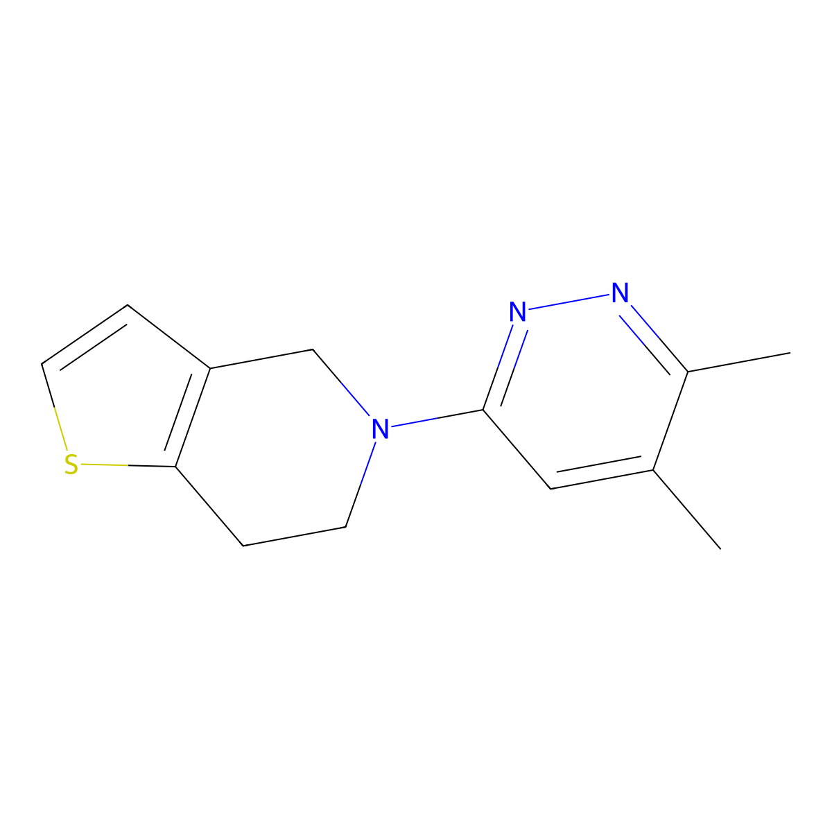 3,4-dimethyl-6-{4H,5H,6H,7H-thieno[3,2-c]pyridin-5-yl}pyridazine molecular structure, CAS 2640977-42-8