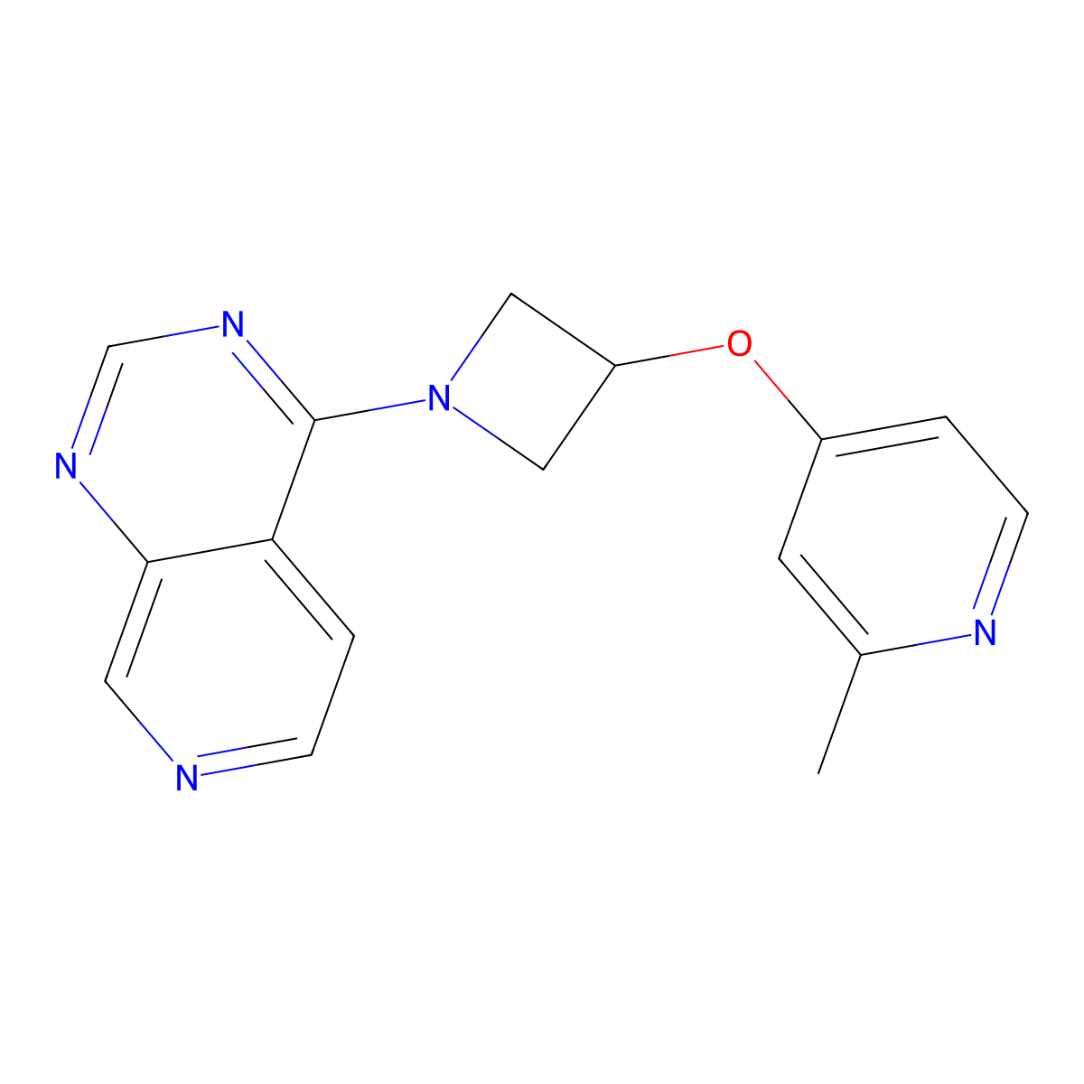 2-Methyl-4-[(1-{pyrido[3,4-d]pyrimidin-4-yl}azetidin-3-yl)oxy]pyridine molecular structure, CAS 2640977-67-7