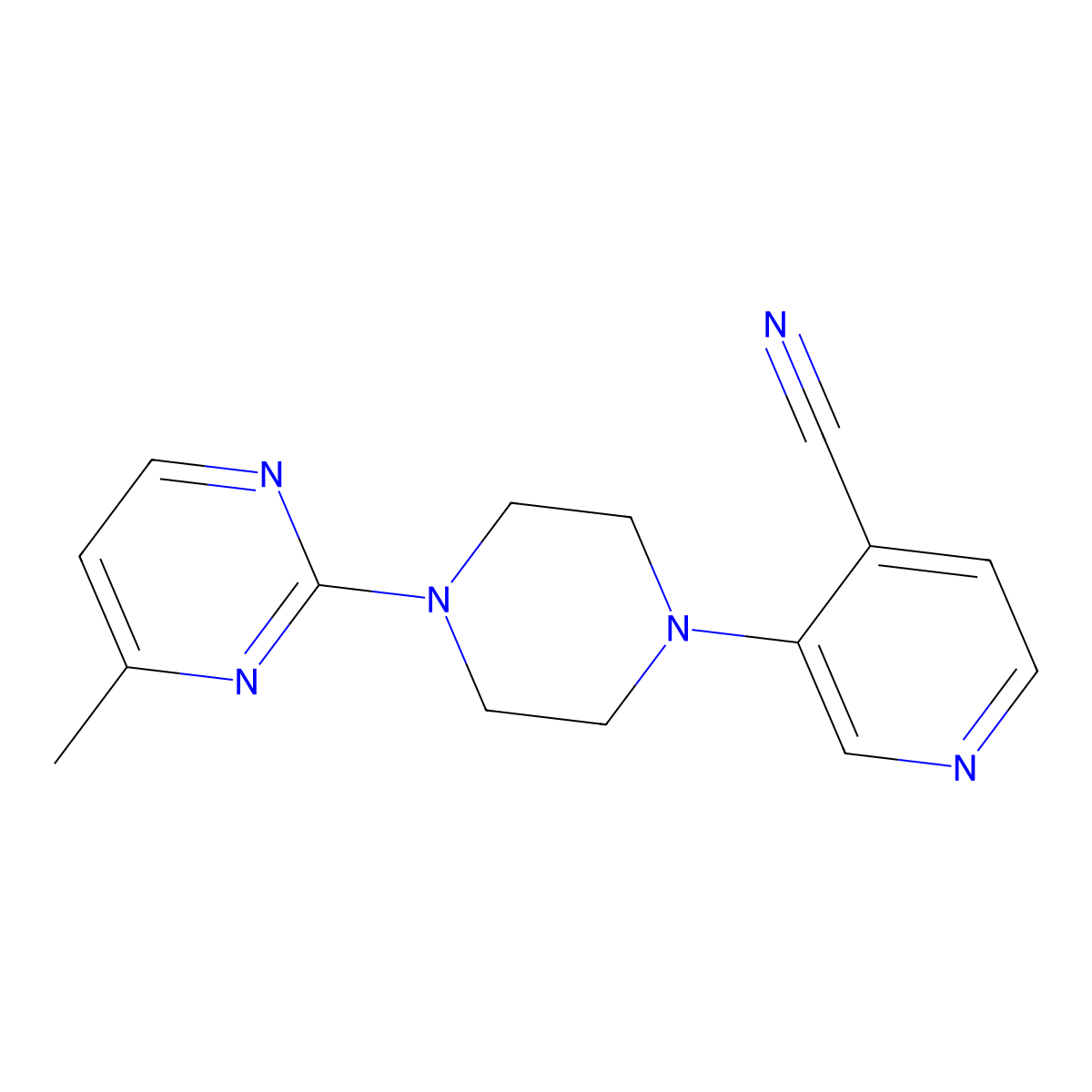 3-[4-(4-Methylpyrimidin-2-yl)piperazin-1-yl]pyridine-4-carbonitrile molecular structure, CAS 2640977-85-9
