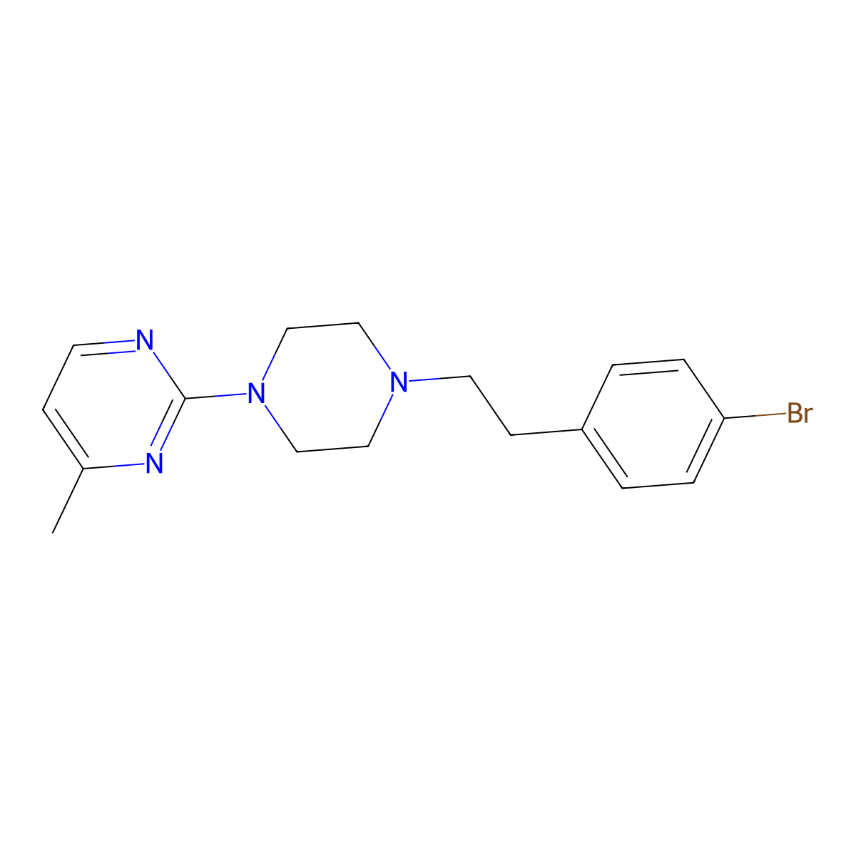 2-{4-[2-(4-Bromophenyl)ethyl]piperazin-1-yl}-4-methylpyrimidine molecular structure, CAS 2640978-08-9