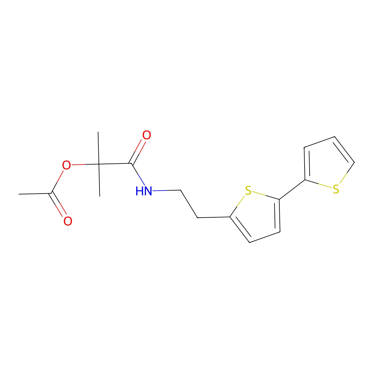 1-[(2-{[2,2'-Bithiophene]-5-yl}ethyl)carbamoyl]-1-methylethyl acetate molecular structure, CAS 2640978-21-6