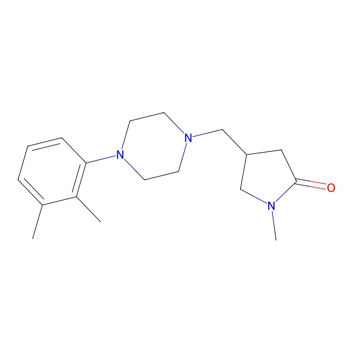 4-{[4-(2,3-Dimethylphenyl)piperazin-1-yl]methyl}-1-methylpyrrolidin-2-one molecular structure, CAS 2640978-23-8