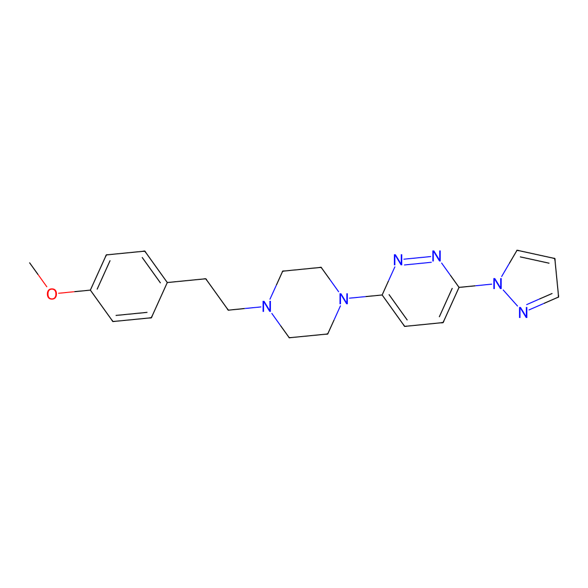 3-{4-[2-(4-methoxyphenyl)ethyl]piperazin-1-yl}-6-(1H-pyrazol-1-yl)pyridazine molecular structure, CAS 2640978-29-4