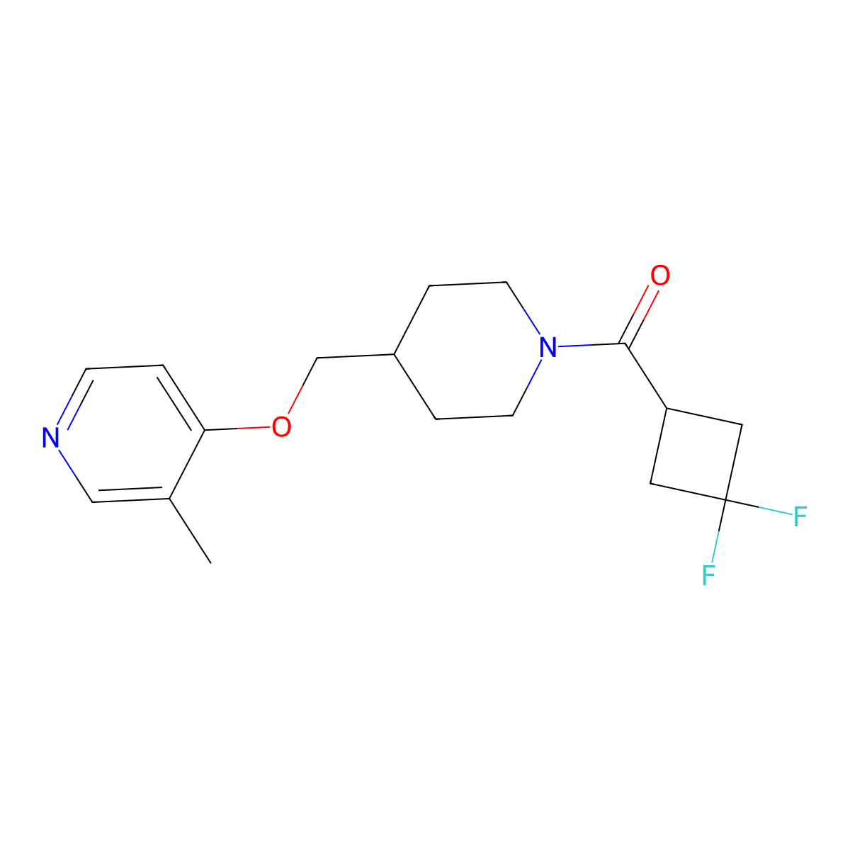 4-{[1-(3,3-Difluorocyclobutanecarbonyl)piperidin-4-yl]methoxy}-3-methylpyridine molecular structure, CAS 2640978-98-7