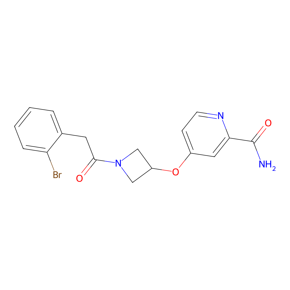4-({1-[2-(2-Bromophenyl)acetyl]azetidin-3-yl}oxy)pyridine-2-carboxamide molecular structure, CAS 2640979-07-1