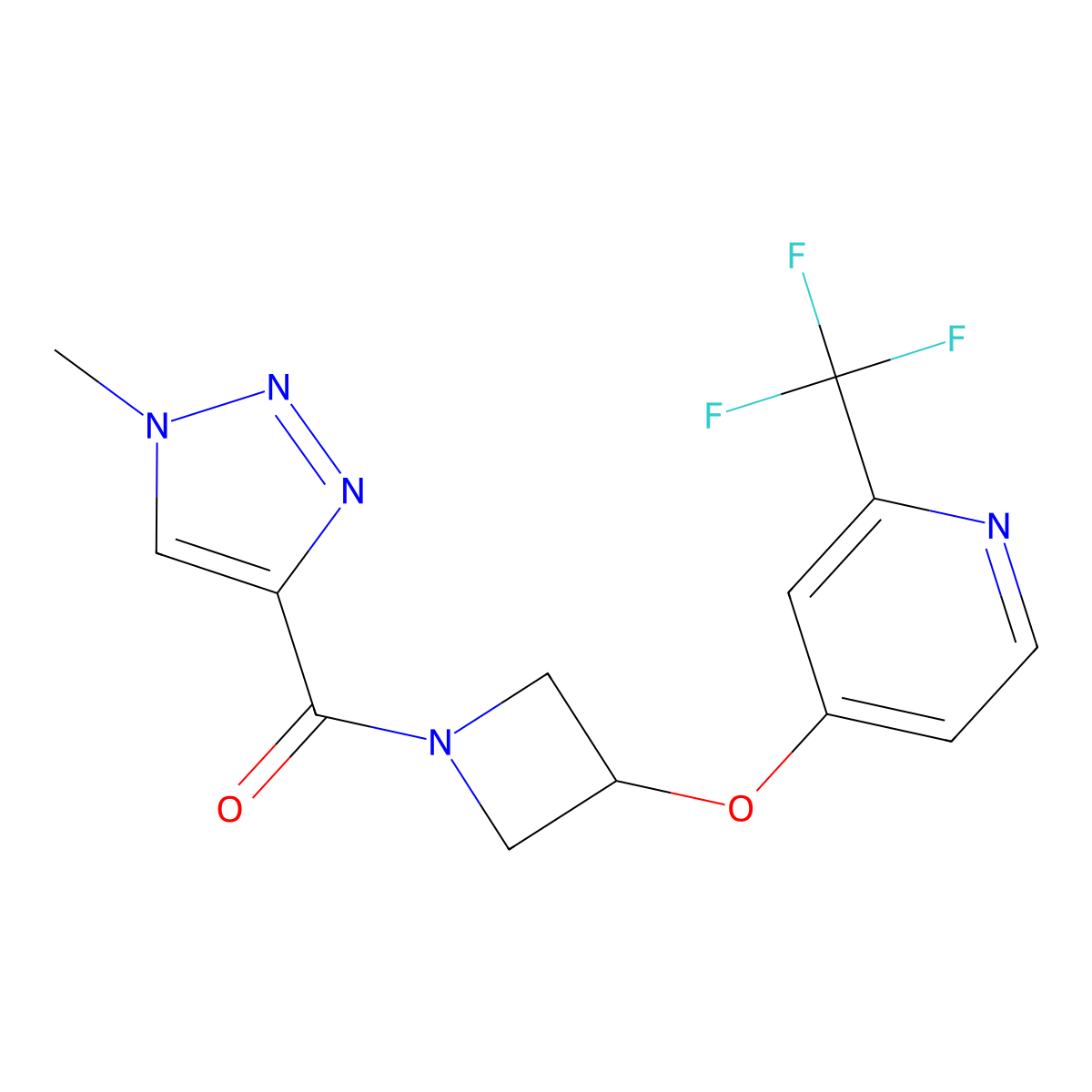4-{[1-(1-methyl-1H-1,2,3-triazole-4-carbonyl)azetidin-3-yl]oxy}-2-(trifluoromethyl)pyridine molecular structure, CAS 2640979-08-2