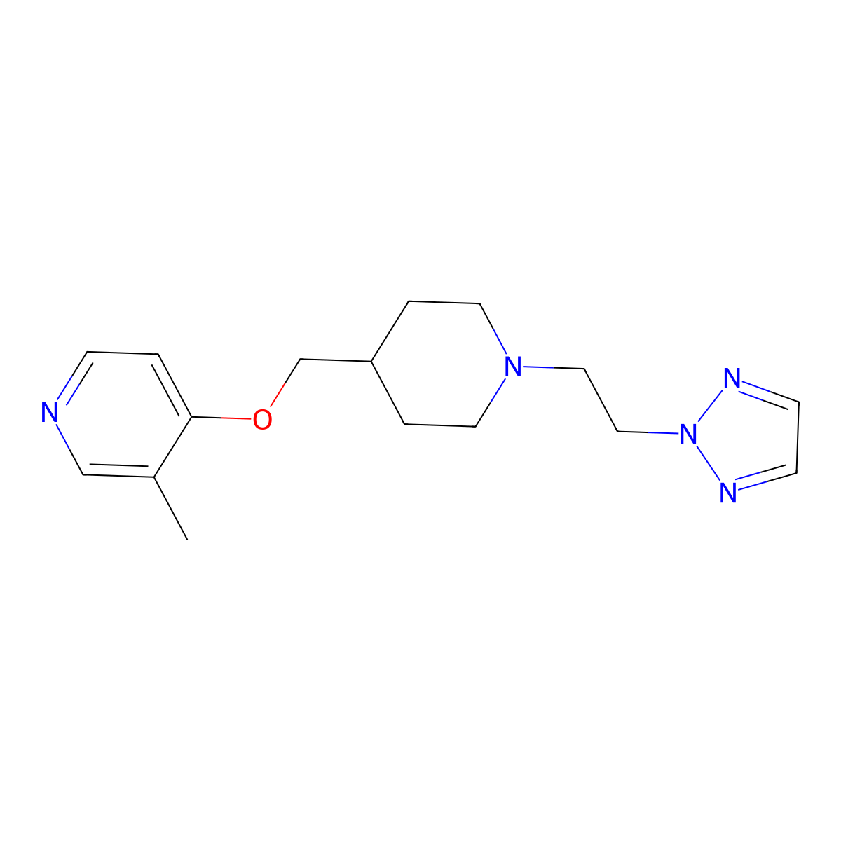 3-methyl-4-({1-[2-(2H-1,2,3-triazol-2-yl)ethyl]piperidin-4-yl}methoxy)pyridine molecular structure, CAS 2640979-28-6