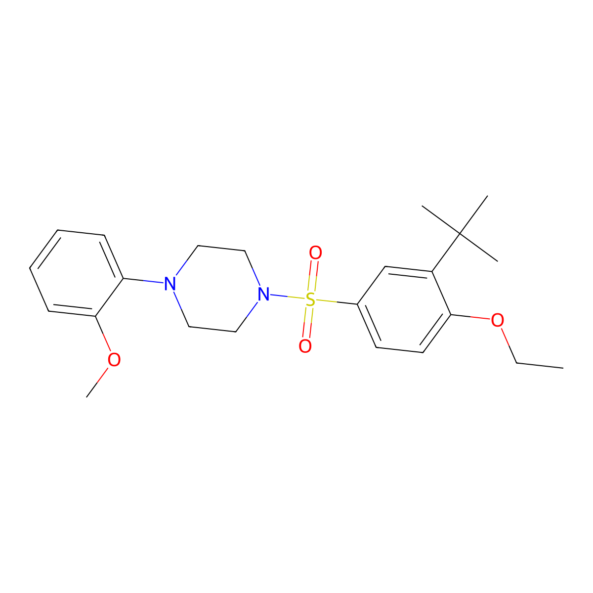 1-(3-Tert-butyl-4-ethoxybenzenesulfonyl)-4-(2-methoxyphenyl)piperazine molecular structure, CAS 2640979-31-1
