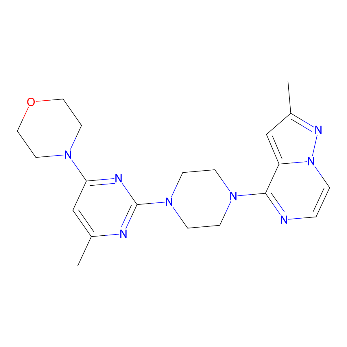 4-[6-Methyl-2-(4-{2-methylpyrazolo[1,5-a]pyrazin-4-yl}piperazin-1-yl)pyrimidin-4-yl]morpholine molecular structure, CAS 2640979-88-8