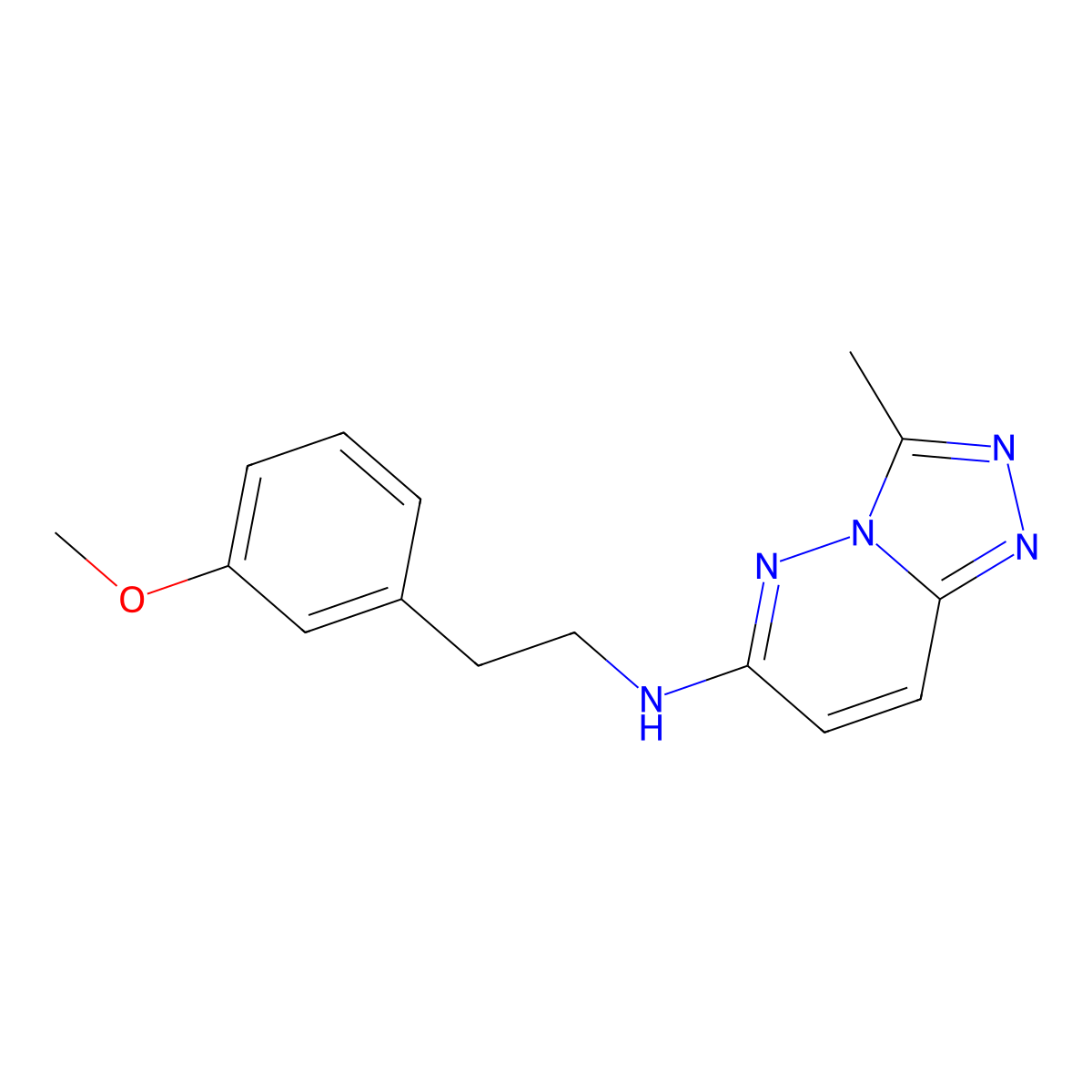 N-[2-(3-methoxyphenyl)ethyl]-3-methyl-[1,2,4]triazolo[4,3-b]pyridazin-6-amine molecular structure, CAS 2640979-99-1