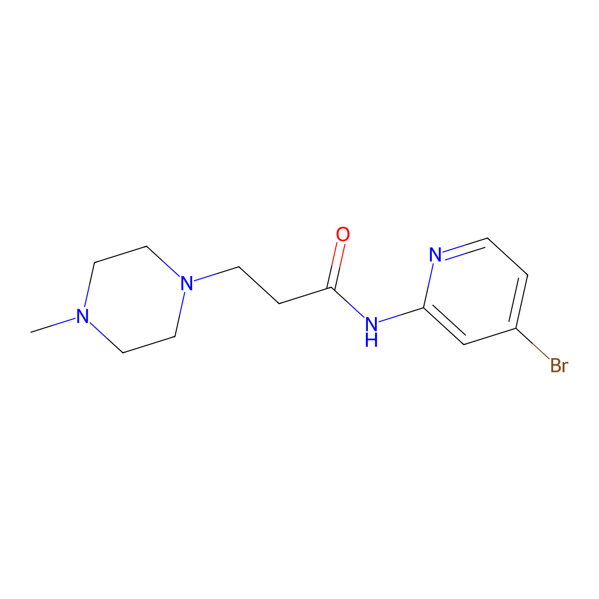 N-(4-Bromo-2-pyridinyl)-4-methyl-1-piperazinepropanamide molecular structure, CAS 2640982-91-6