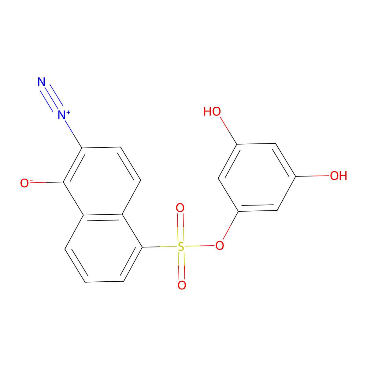 2-Diazonio-5-[(3,5-dihydroxyphenoxy)sulfonyl]naphthalen-1-olate molecular structure, CAS 2641-00-1