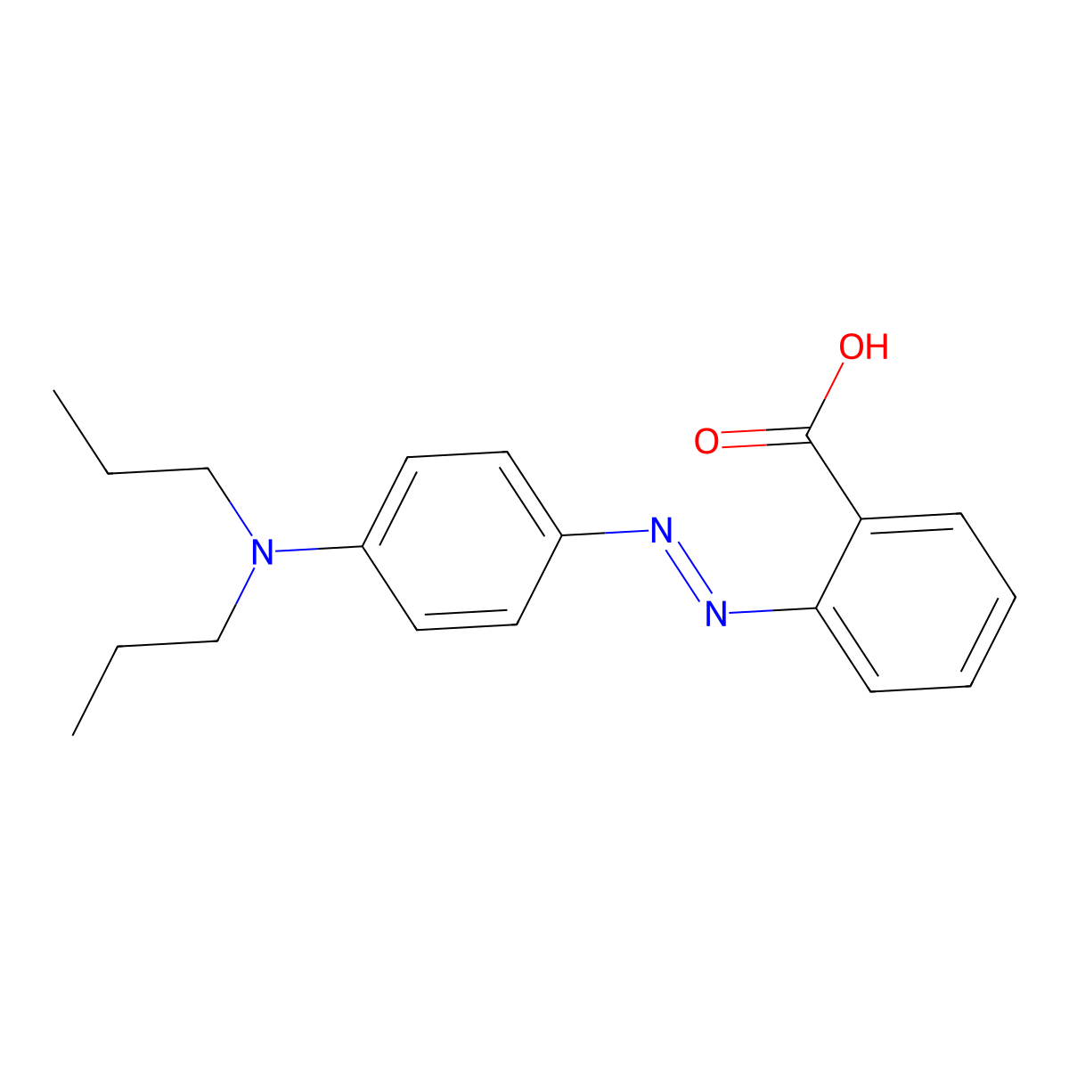 Propyl red molecular structure, CAS 2641-01-2