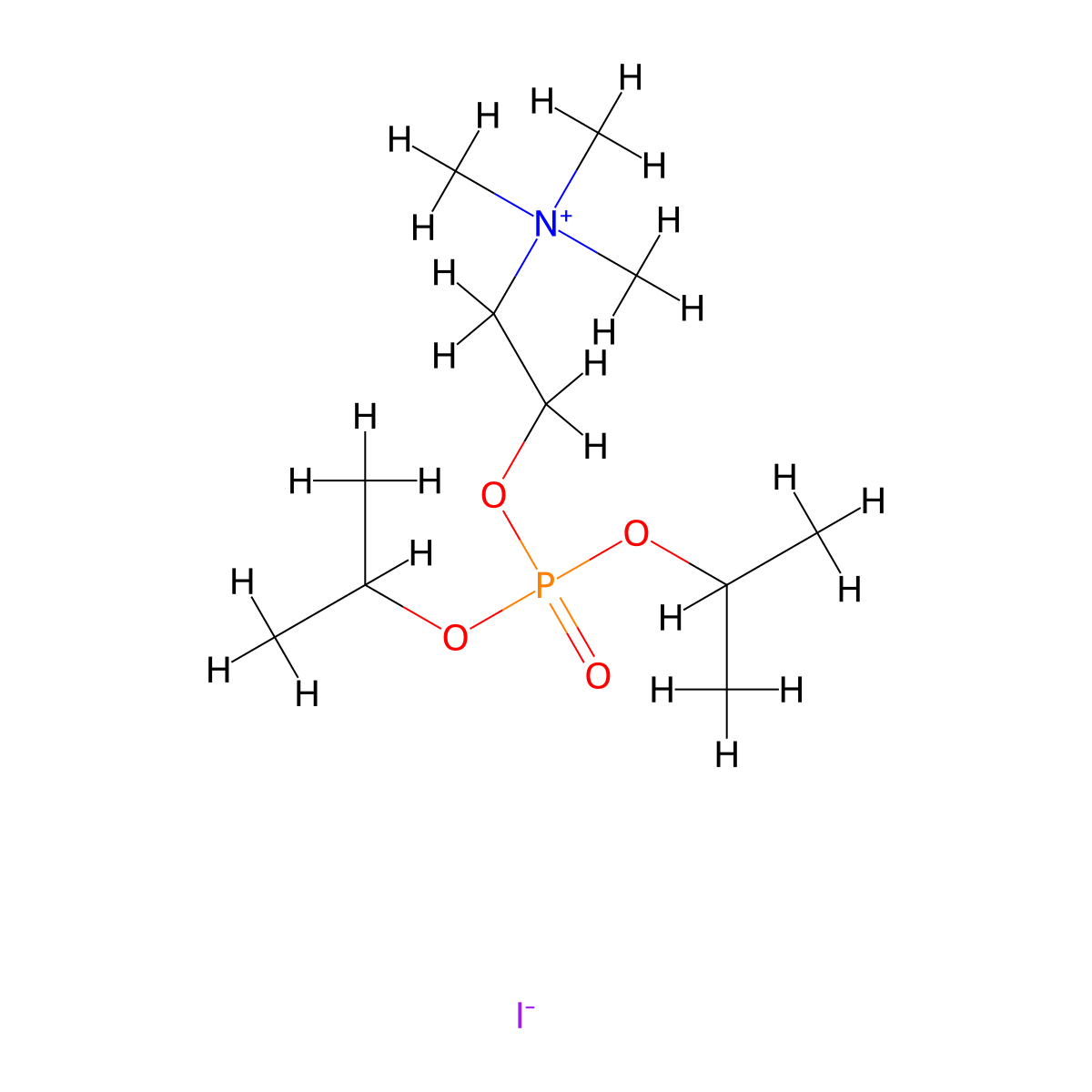 Diisopropoxyphosphorylcholine iodide molecular structure, CAS 2641-08-9