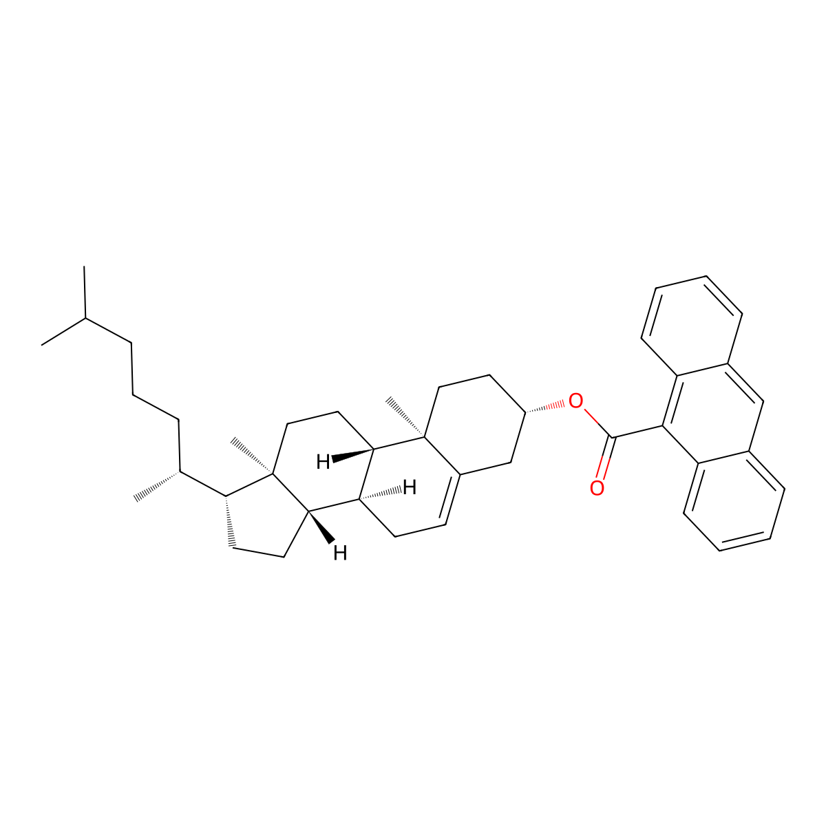 Cholesteryl 9-anthracenecarboxylate molecular structure, CAS 2641-40-9