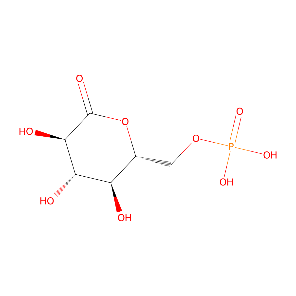 6-Phosphonoglucono-D-lactone molecular structure, CAS 2641-81-8
