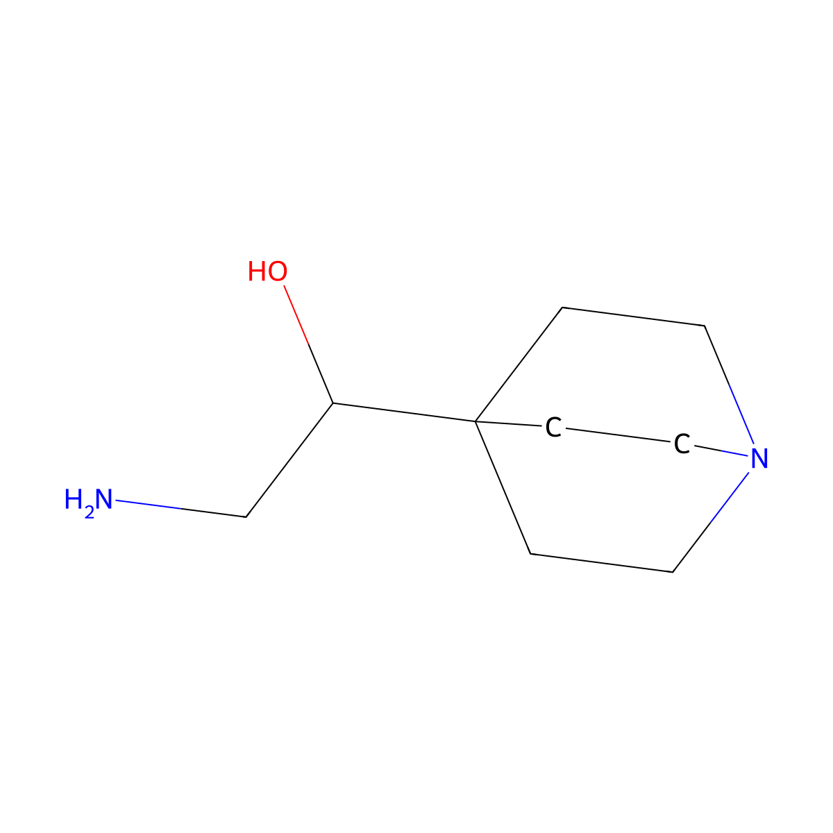 2-Amino-1-(quinuclidin-4-YL)ethan-1-OL molecular structure, CAS 2641013-30-9