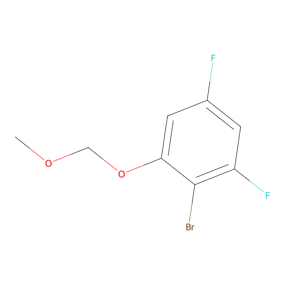 2-Bromo-1,5-difluoro-3-(methoxymethoxy)benzene molecular structure, CAS 2641028-72-8