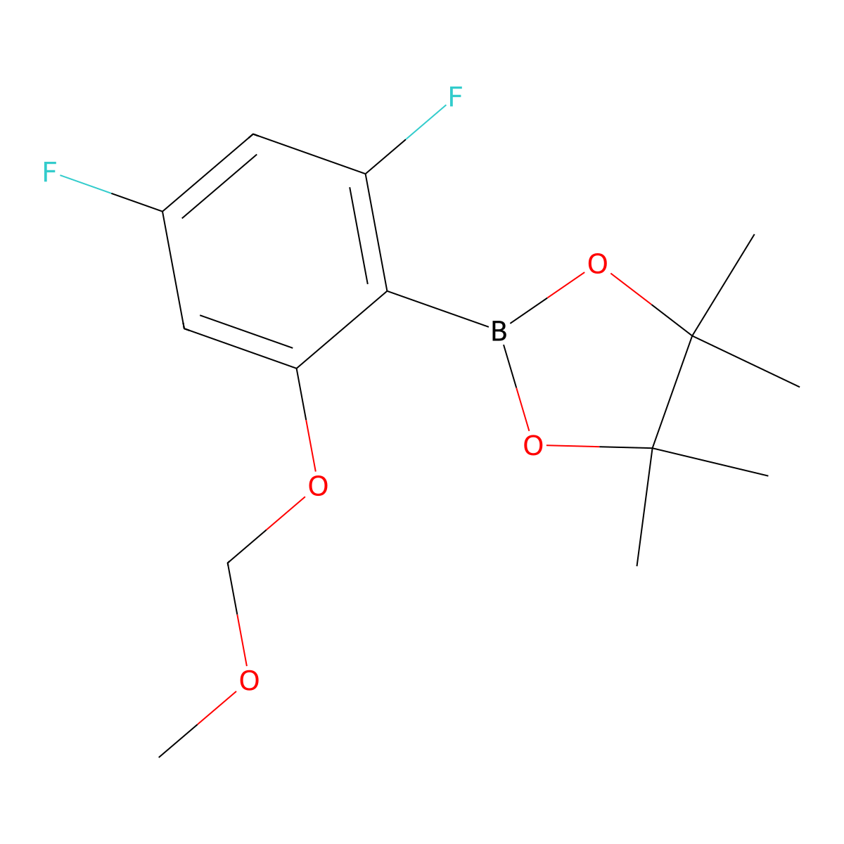 2-[2,4-Difluoro-6-(methoxymethoxy)phenyl]-4,4,5,5-tetramethyl-1,3,2-dioxaborolane molecular structure, CAS 2641028-73-9