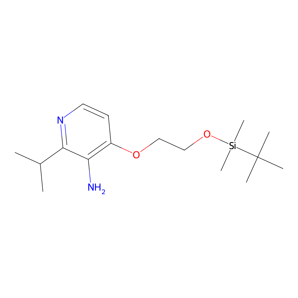 4-[2-[[(1,1-Dimethylethyl)dimethylsilyl]oxy]ethoxy]-2-(1-methylethyl)-3-pyridinamine molecular structure, CAS 2641029-94-7