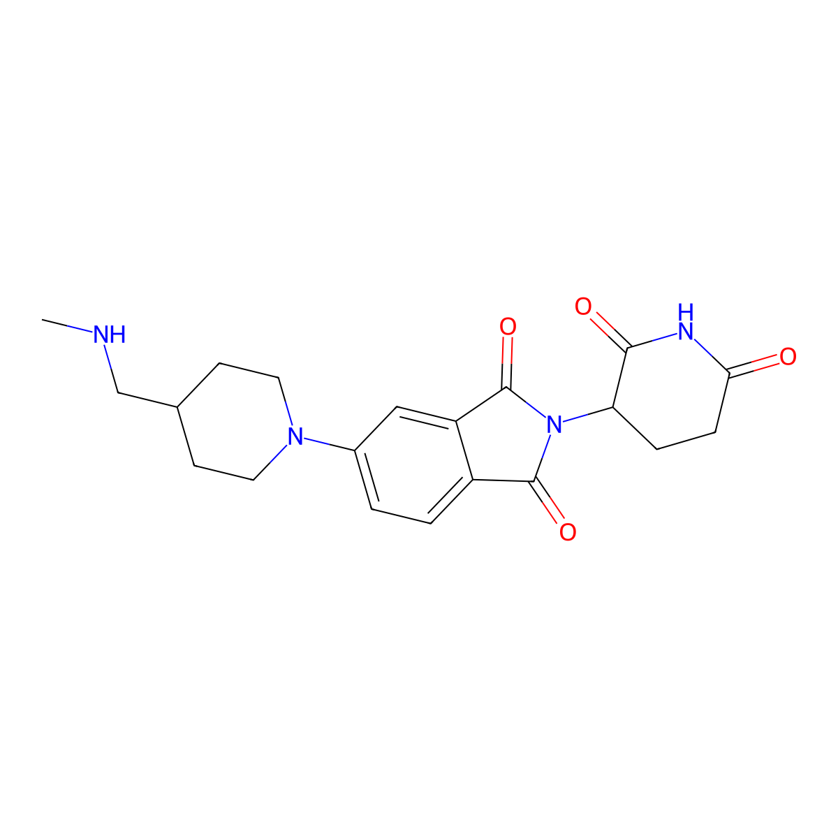 2-(2,6-dioxopiperidin-3-yl)-5-{4-[(methylamino)methyl]piperidin-1-yl}-2,3-dihydro-1H-isoindole-1,3-dione molecular structure, CAS 2641102-49-8