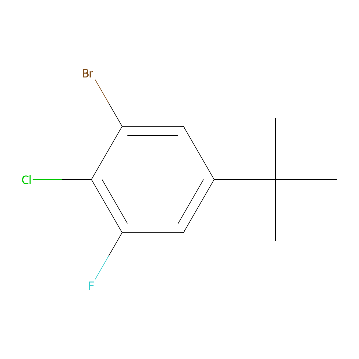 1-Bromo-5-(tert-butyl)-2-chloro-3-fluorobenzene molecular structure, CAS 2641149-41-7