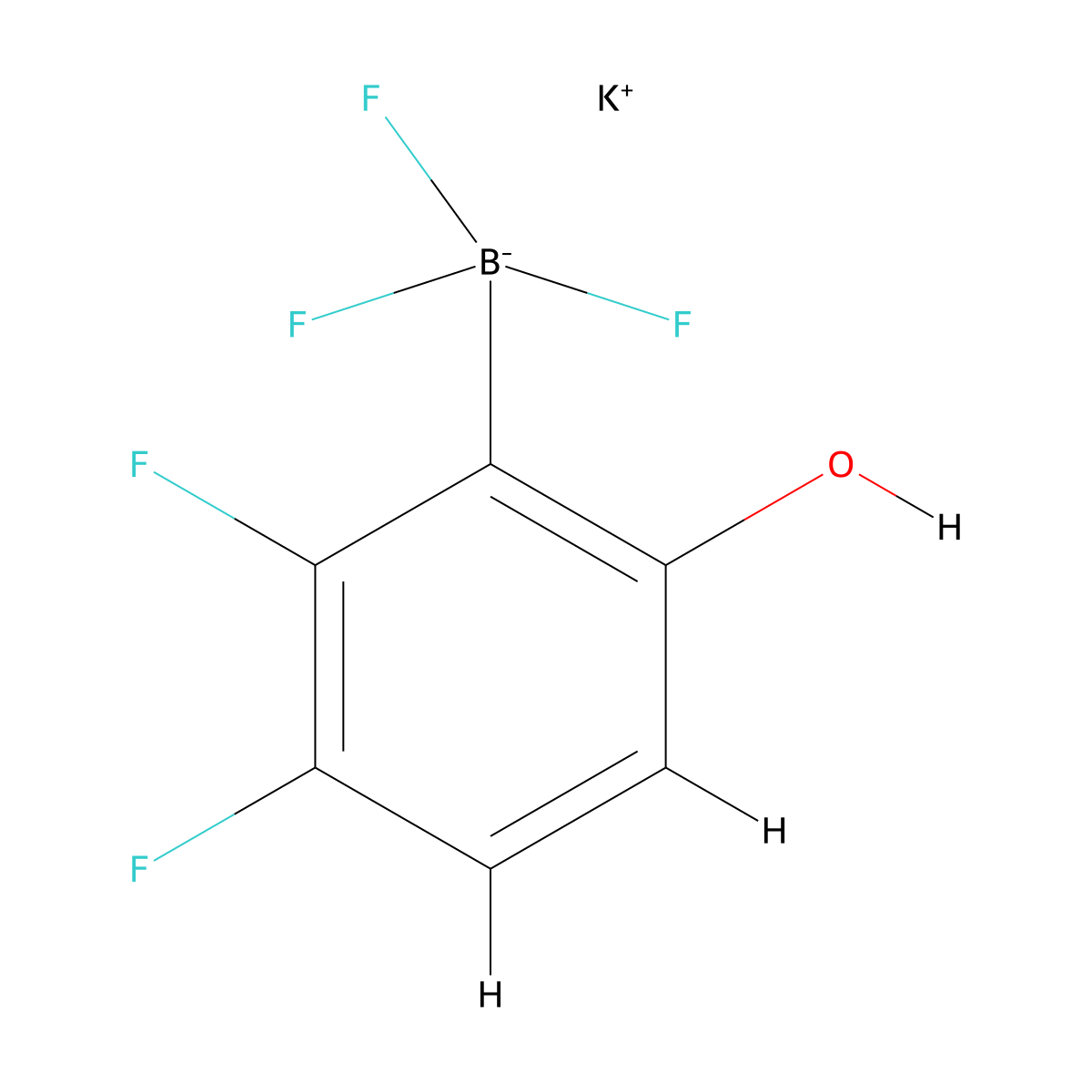 Potassium (2,3-difluoro-6-hydroxyphenyl)trifluoroboranuide molecular structure, CAS 2641216-88-6