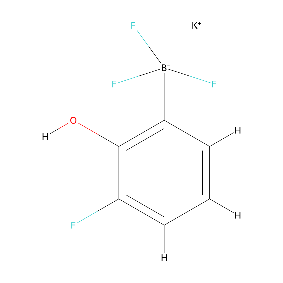 Potassium trifluoro(3-fluoro-2-hydroxyphenyl)borate molecular structure, CAS 2641216-93-3