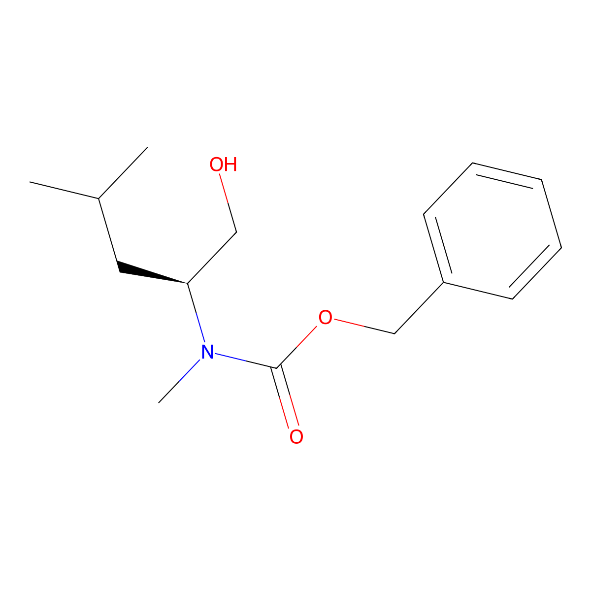 benzyl N-[(2S)-1-hydroxy-4-methylpentan-2-yl]-N-methylcarbamate molecular structure, CAS 264128-45-2