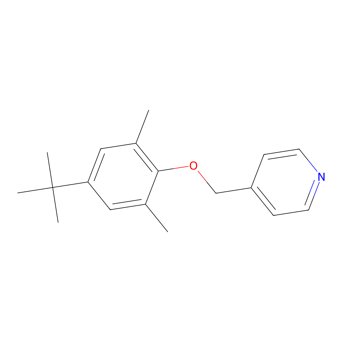4-[(4-tert-Butyl-2,6-dimethylphenoxy)methyl]pyridine molecular structure, CAS 264136-61-0