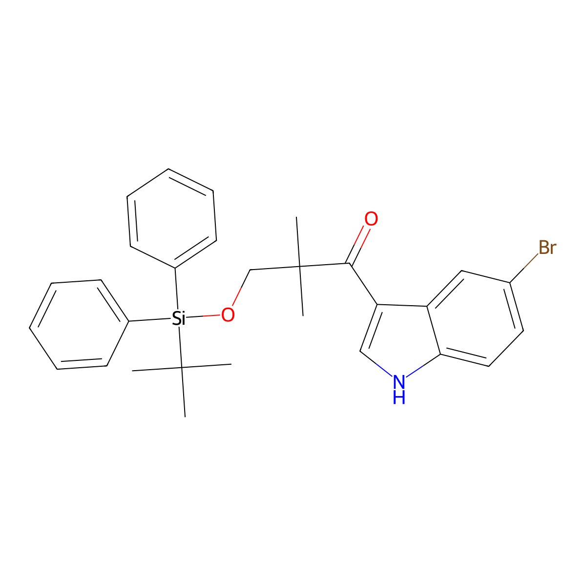 1-(5-bromo-1H-indol-3-yl)-3-[(tert-butyldiphenylsilyl)oxy]-2,2-dimethylpropan-1-one molecular structure, CAS 2641451-42-3