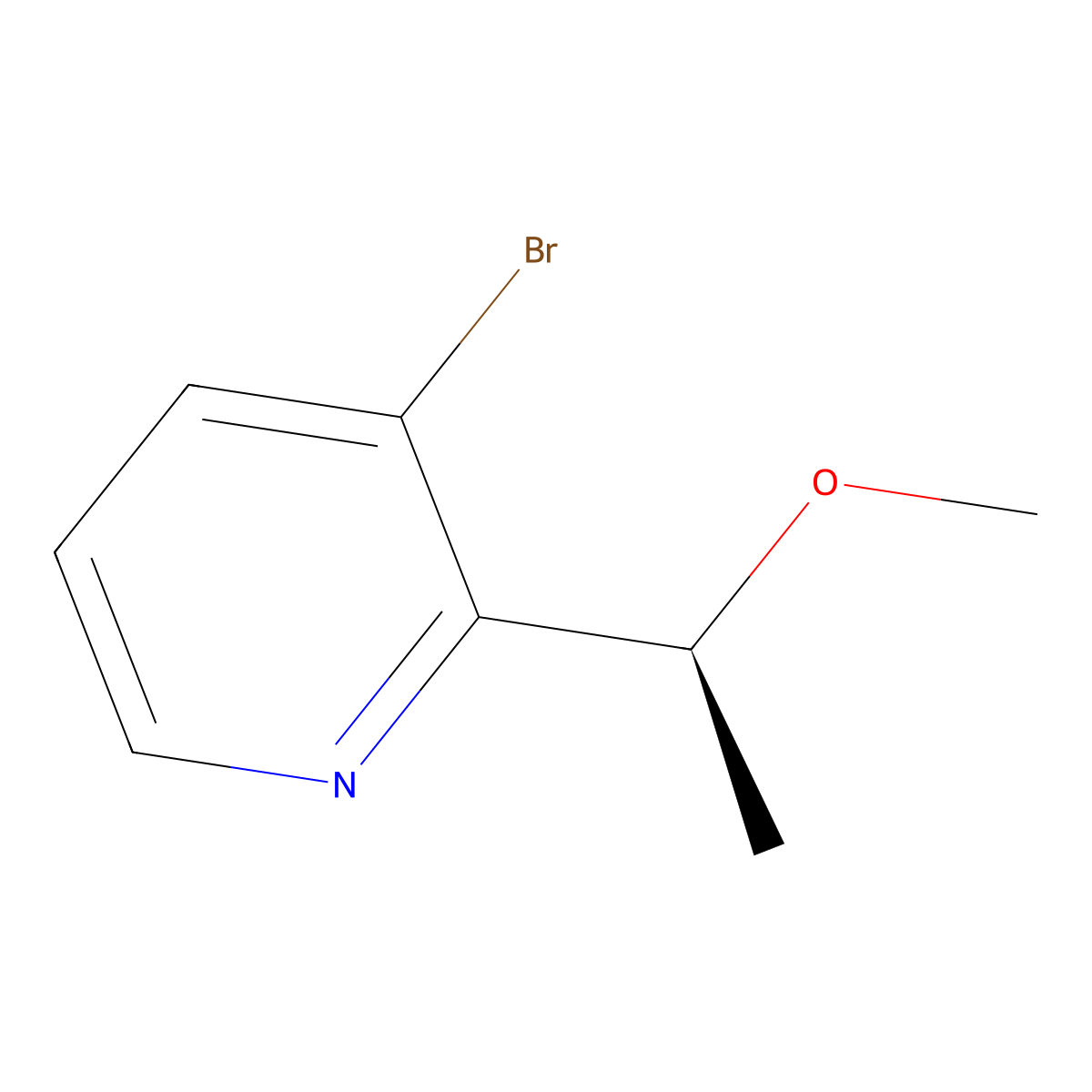 (S)-3-Bromo-2-(1-methoxyethyl)pyridine molecular structure, CAS 2641451-44-5