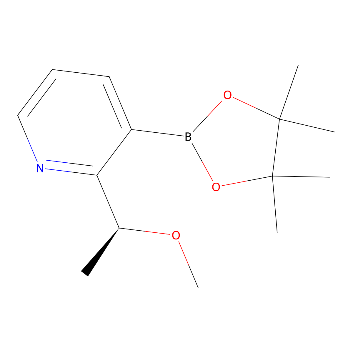 2-[(1S)-1-methoxyethyl]-3-(4,4,5,5-tetramethyl-1,3,2-dioxaborolan-2-yl)pyridine molecular structure, CAS 2641451-45-6