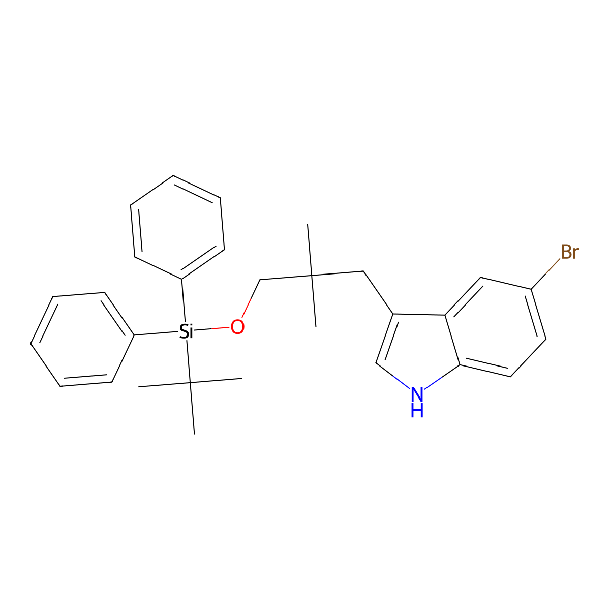 5-bromo-3-(3-((tert-butyldiphenylsilyl)oxy)-2,2-dimethylpropyl)-1H-indole molecular structure, CAS 2641451-59-2
