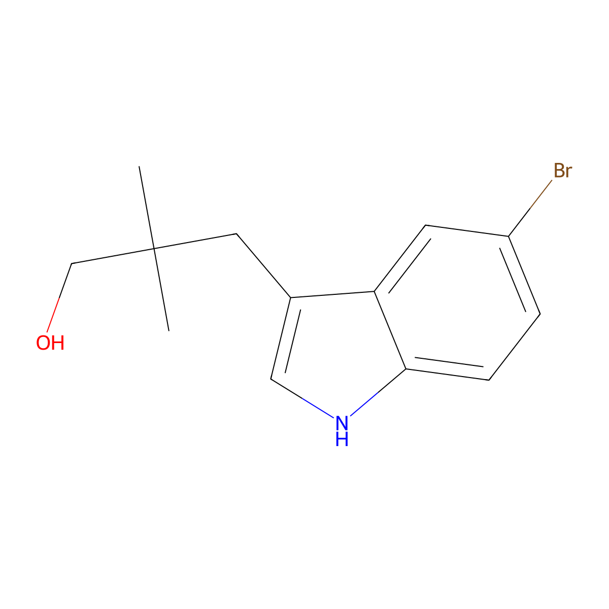 3-(5-Bromo-1H-indol-3-yl)-2,2-dimethylpropan-1-ol molecular structure, CAS 2641451-60-5