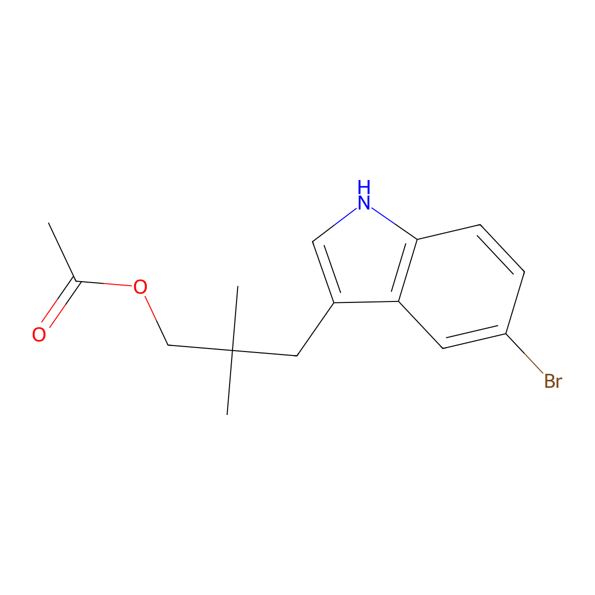 3-(5-Bromo-1H-indol-3-YL)-2,2-dimethylpropyl acetate molecular structure, CAS 2641451-61-6