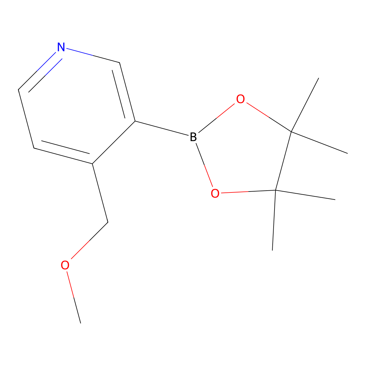 4-(Methoxymethyl)-3-(4,4,5,5-tetramethyl-1,3,2-dioxaborolan-2-yl)pyridine molecular structure, CAS 2641451-69-4