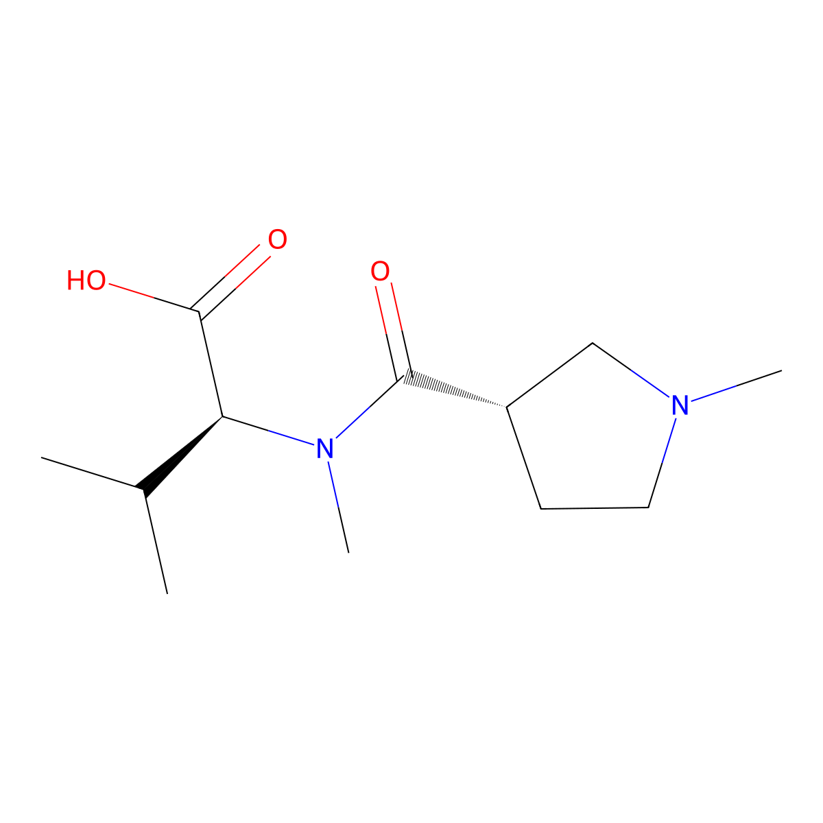 N-Methyl-N-[(S)-1-methylpyrrolidine-3-carbonyl]-L-valine molecular structure, CAS 2641451-97-8