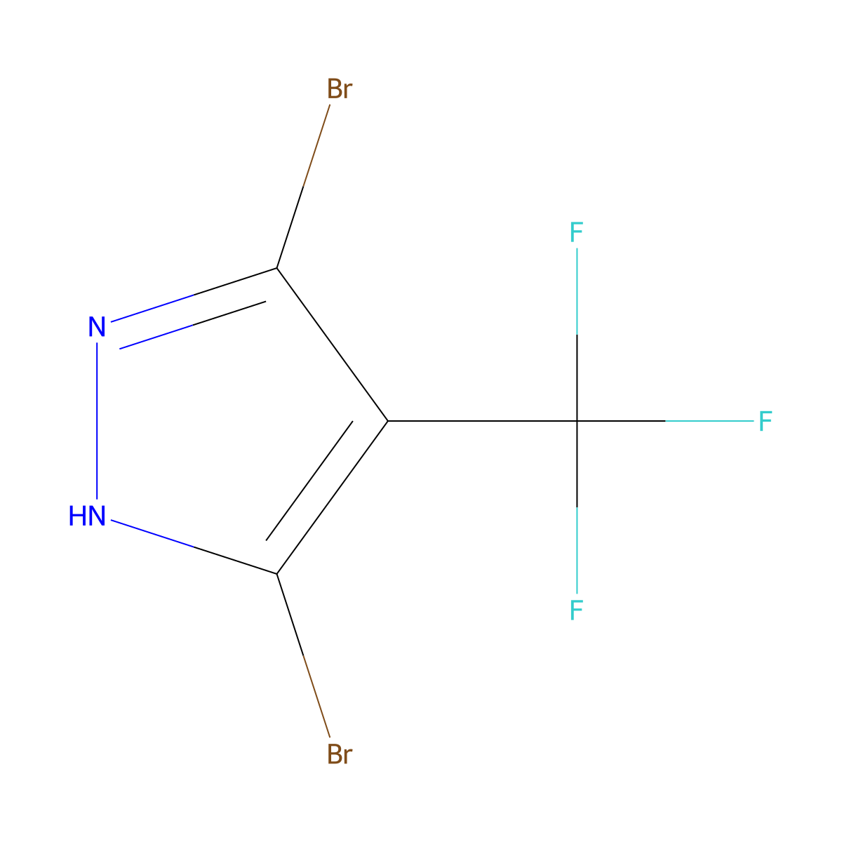 3,5-Dibromo-4-(trifluoromethyl)-1H-pyrazole molecular structure, CAS 2641467-69-6