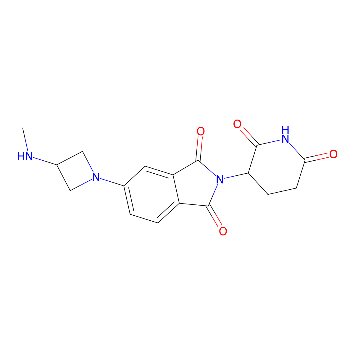 2-(2,6-dioxopiperidin-3-yl)-5-[3-(methylamino)azetidin-1-yl]-2,3-dihydro-1H-isoindole-1,3-dione molecular structure, CAS 2641512-46-9