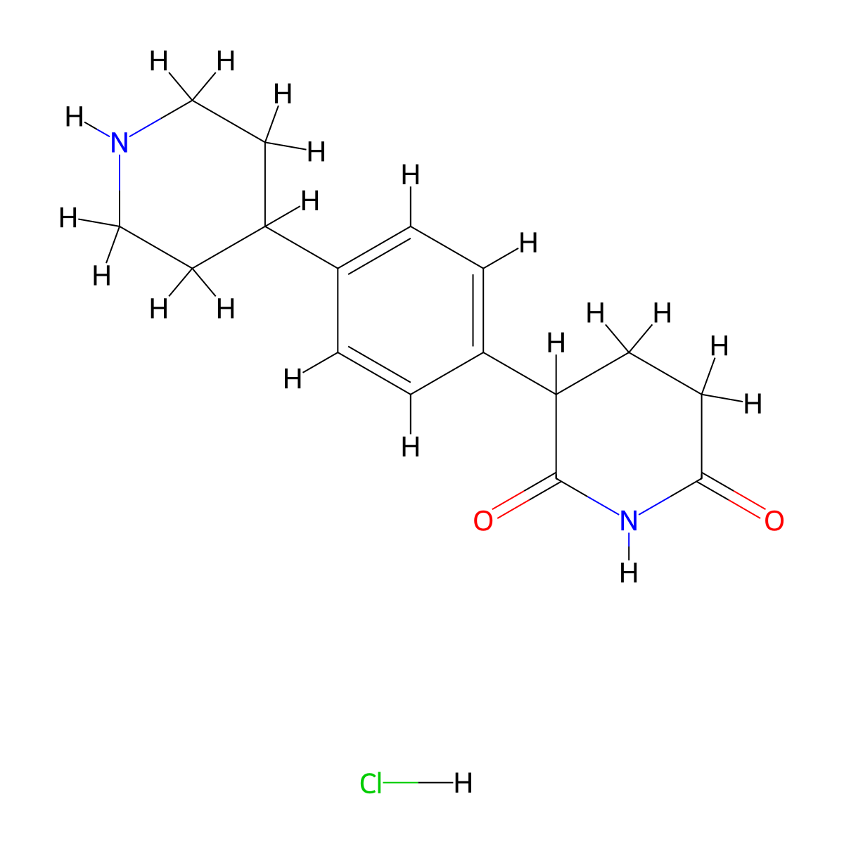 3-(4-(Piperidin-4-yl)phenyl)piperidine-2,6-dione hydrochloride molecular structure, CAS 2641512-74-3