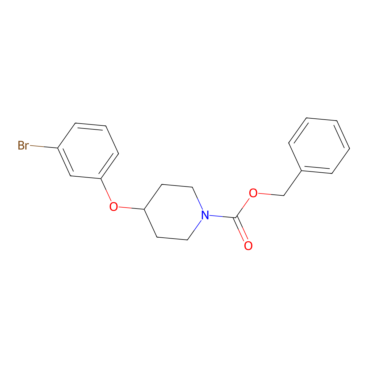 Benzyl 4-(3-bromophenoxy)piperidine-1-carboxylate molecular structure, CAS 2641514-25-0