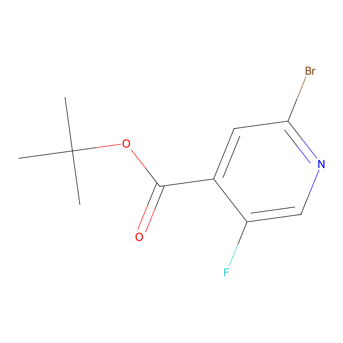 Tert-butyl 2-bromo-5-fluoropyridine-4-carboxylate molecular structure, CAS 2641524-61-8