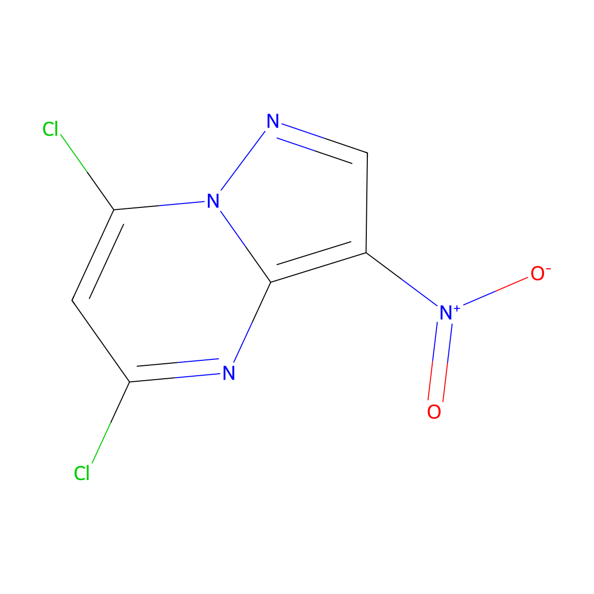5,7-Dichloro-3-nitropyrazolo[1,5-a]pyrimidine molecular structure, CAS 2641638-17-5